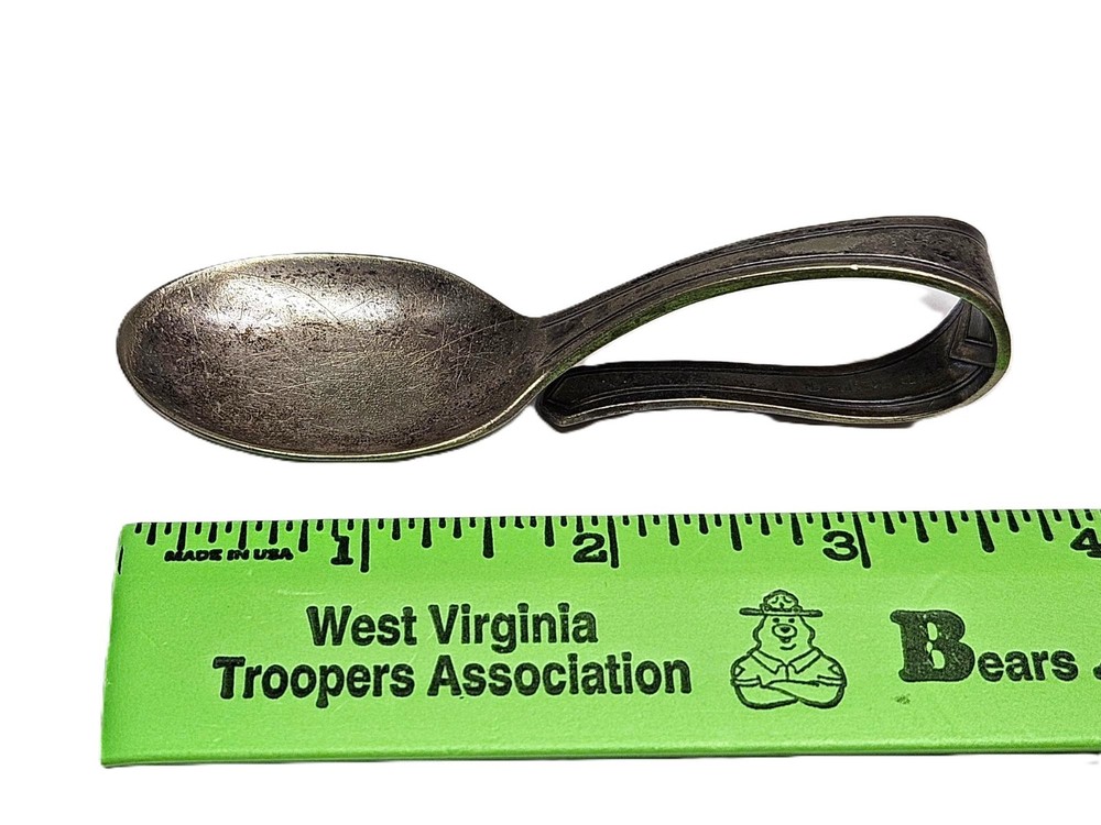 Vintage Rogers Silverplate Baby Infant Loop Handle Feeding Spoon