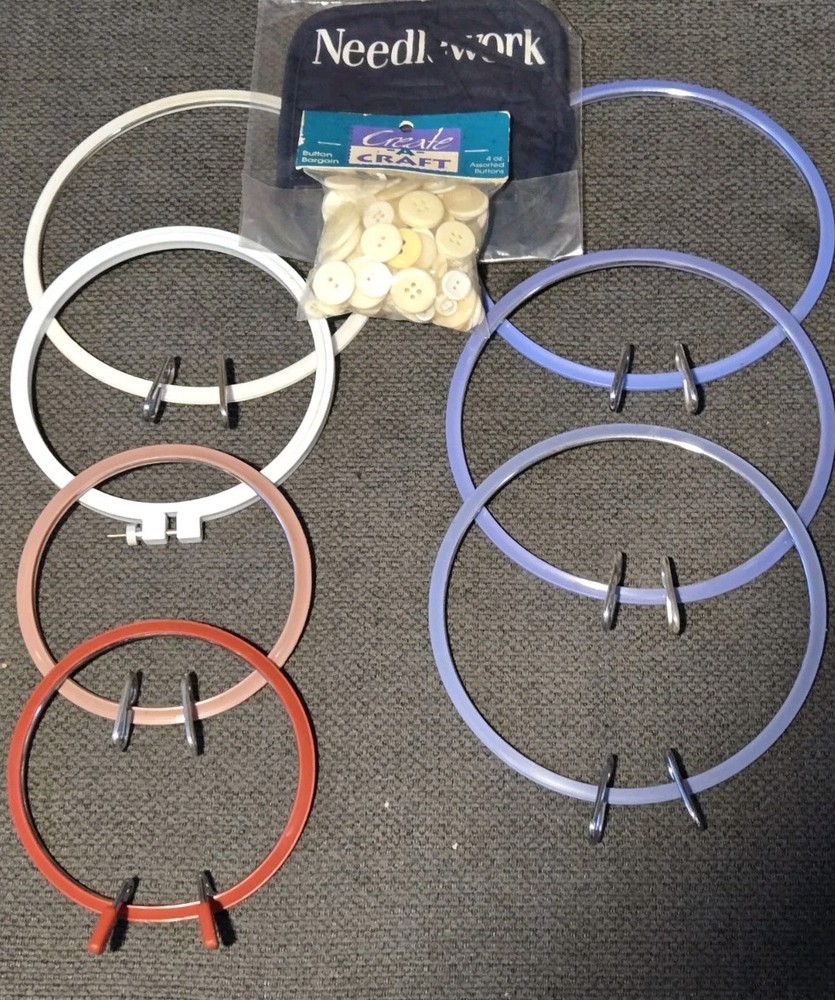 Lot of Embroidery Hoops & Scroll Rod Frames