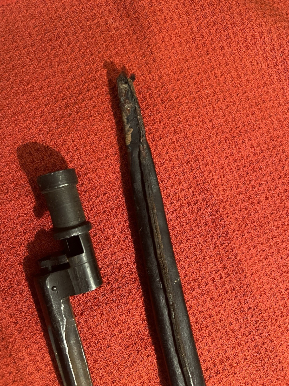 Antique US scabbard For Trap Door Springfield & Foreign socket bayonet