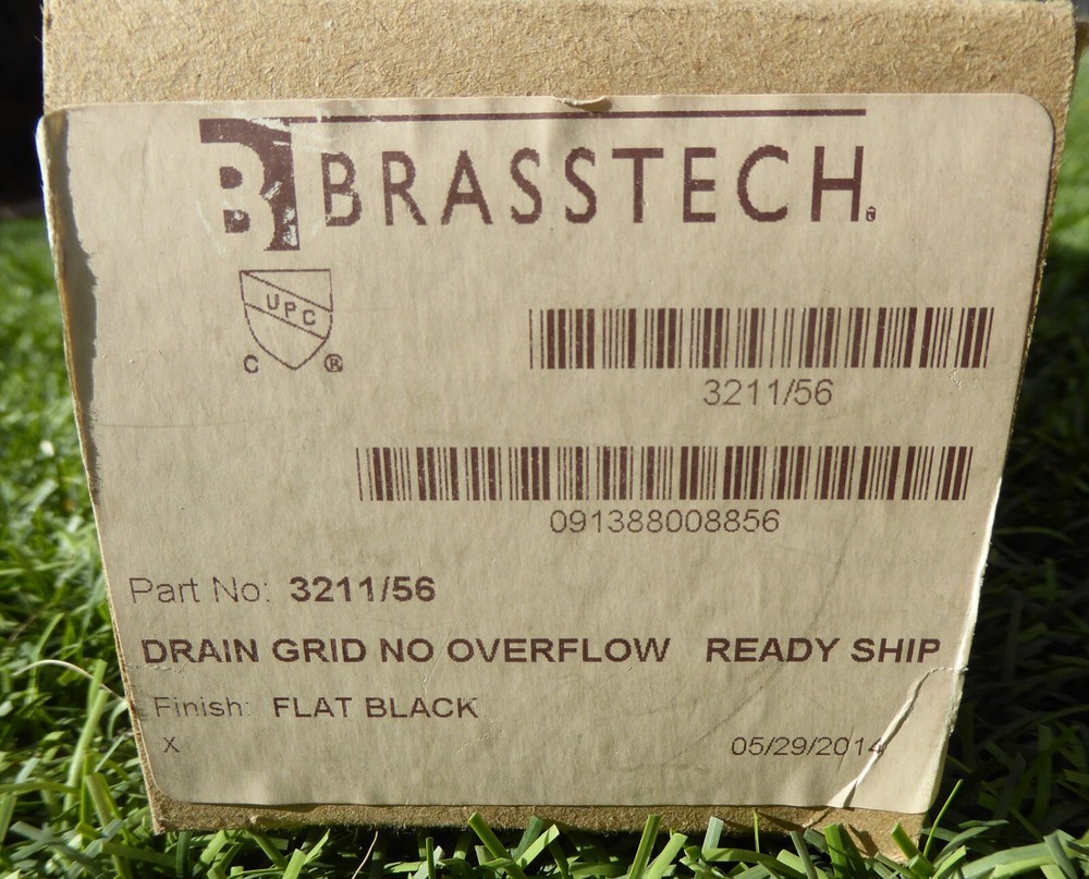 BRASSTECH DRAIN GRID NO OVERFLOW FLAT BLACK 3211/56