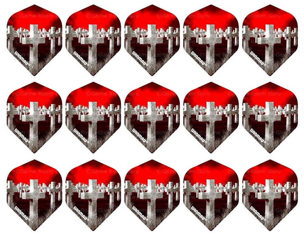 5 New Sets Winmau Mega Standard Dart Flights – Ships w/ Tracking - Cemetery