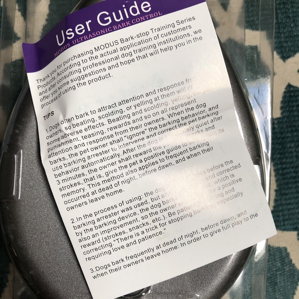 MODUS M-237 Automatic Ultrasonic Bark Control Silverly Grey Color New - Open Box