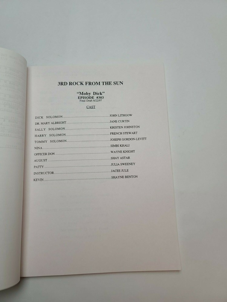 3RD ROCK FROM THE SUN / Michael Glouberman 1997 TV Script, "Moby Dick"
