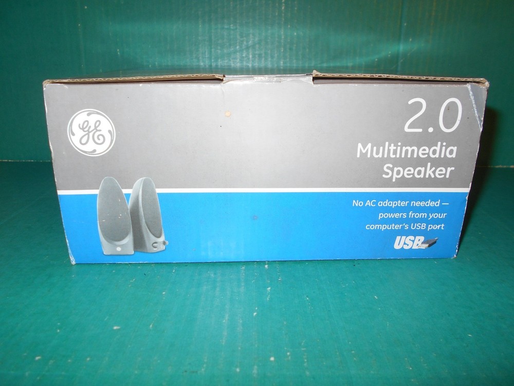 GE Multimedia Speaker 2.0 No AC Adapter Needed Compatible w Computers USB