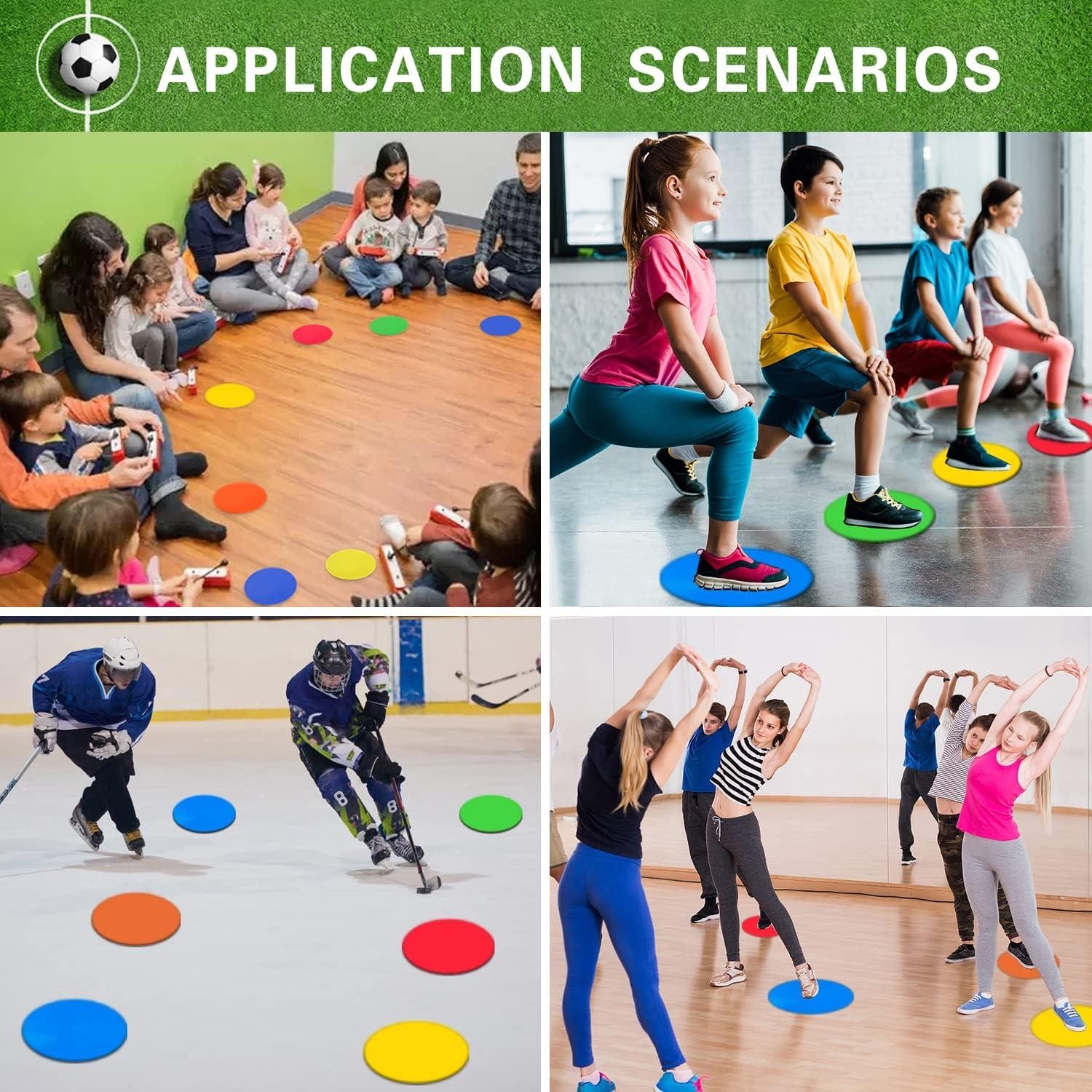 Poly Spot Markers Non-Slip Rubber Agility Dots for Sports (Set of 18)