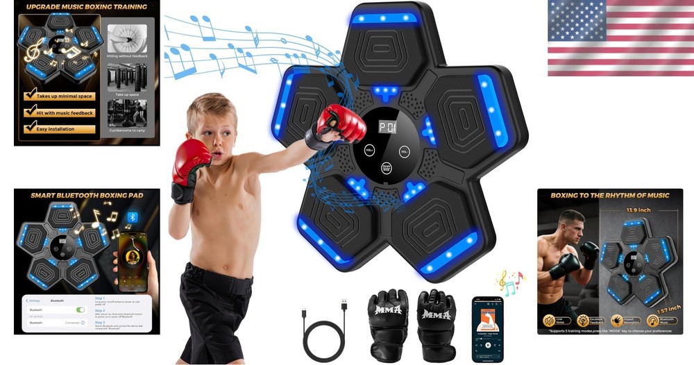 Compact Multi-Function Boxing Machine for All Skill Levels - Music Enabled