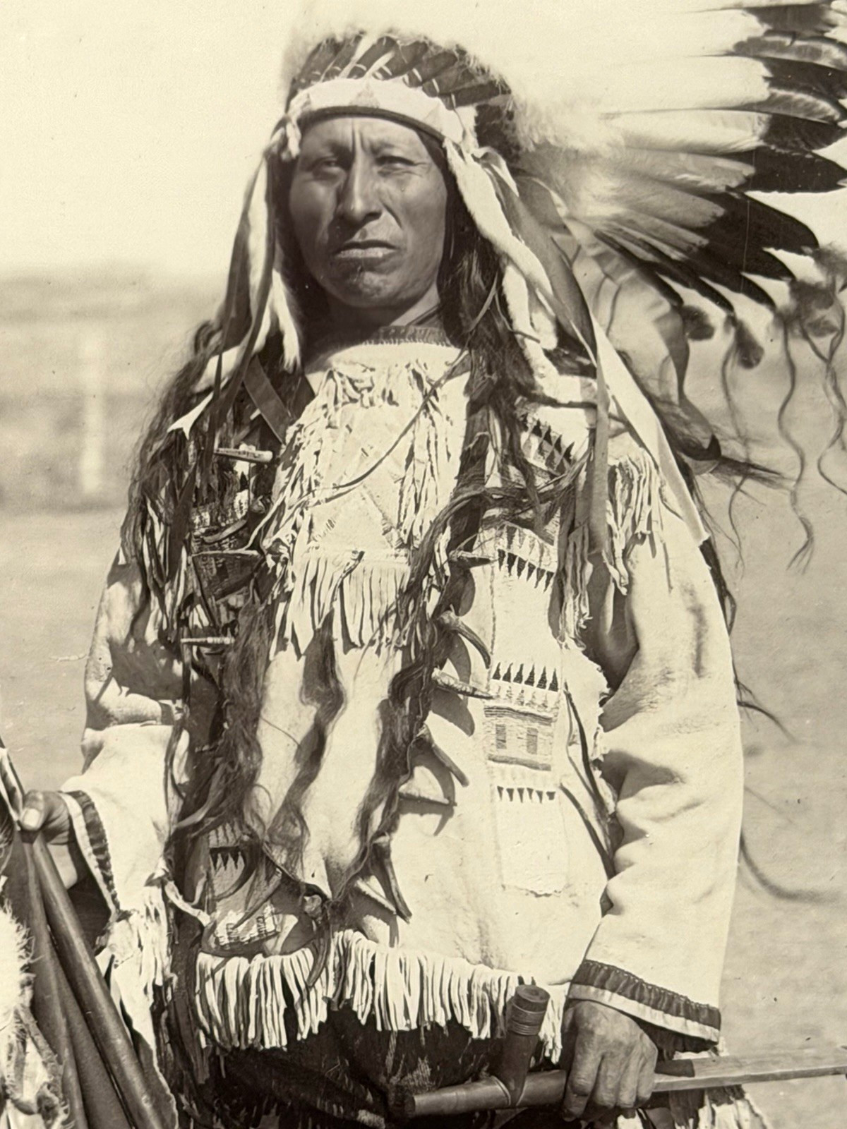 Antique Native American Sioux Indian Photograph of Black Heart; 1880's - 1900's