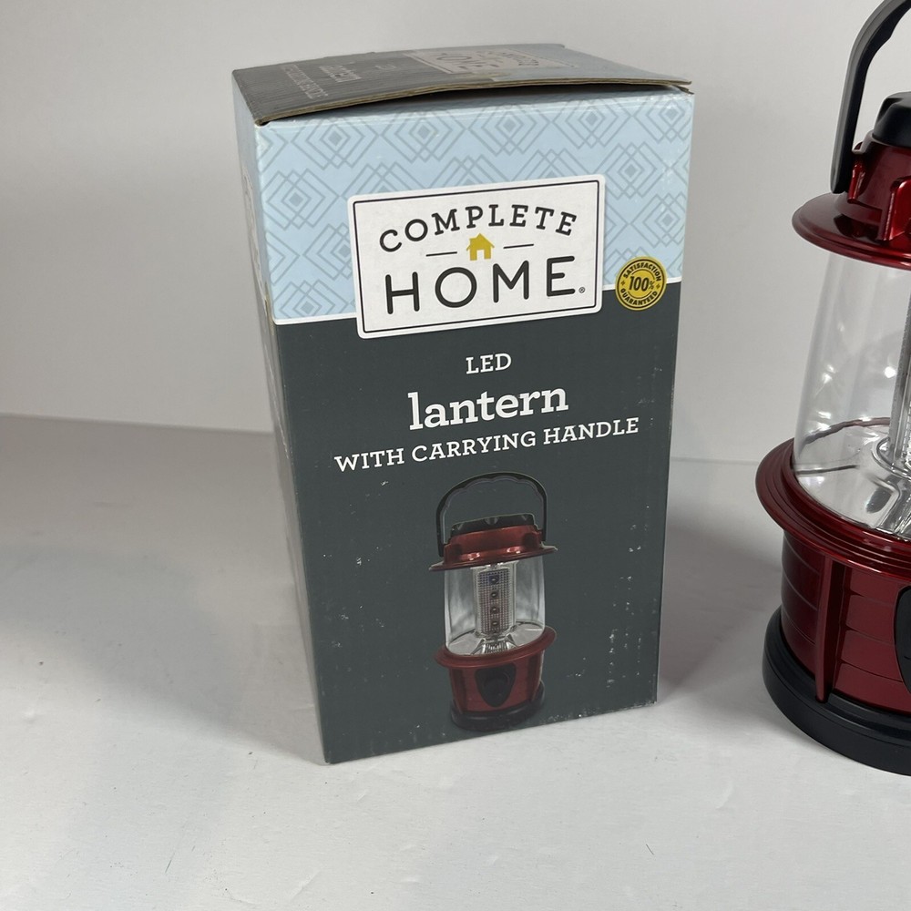Complete Home LED Lantern Light with Carrying Handle Red Adjustable Brightness