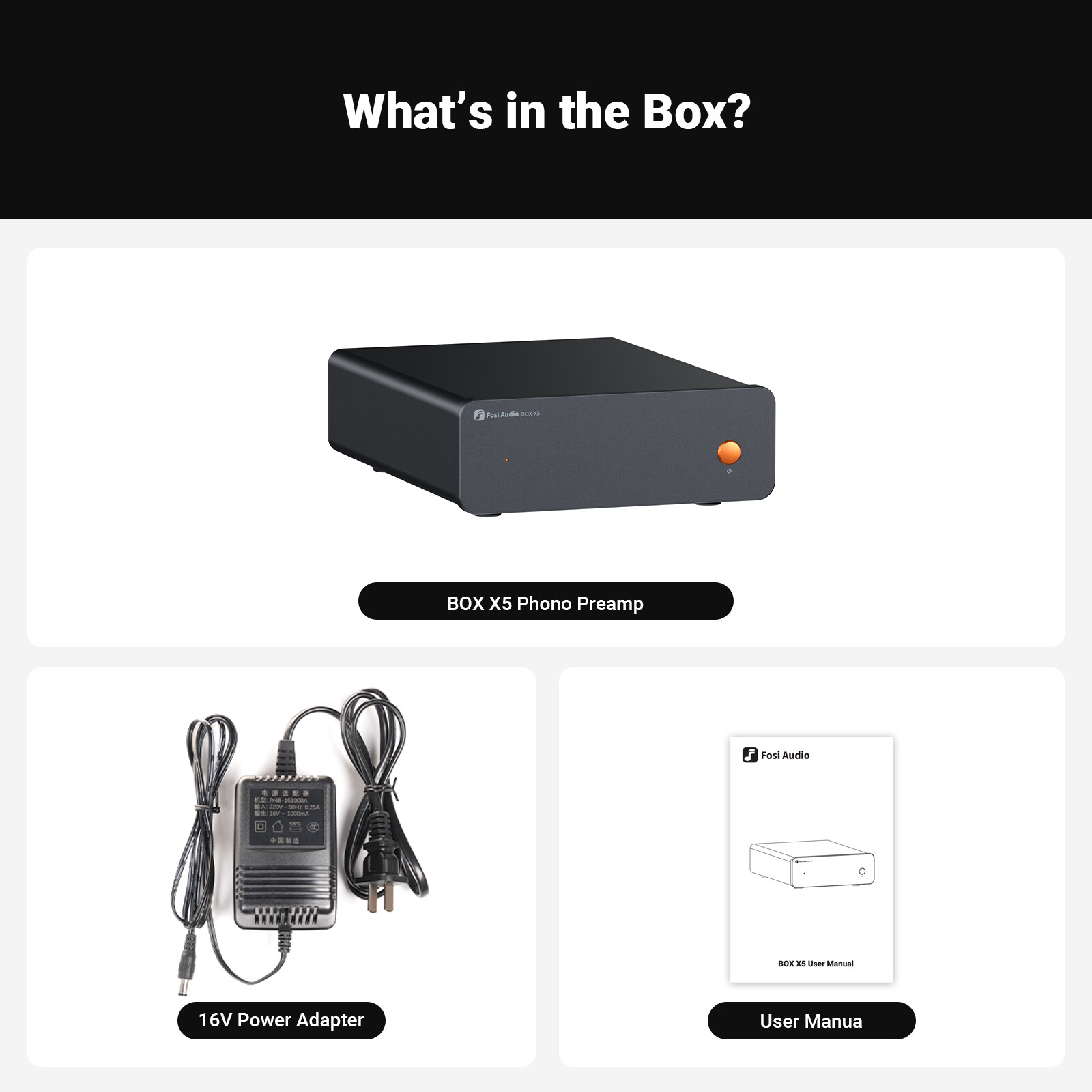 Fosi Audio Box X5 Phono Preamp for for MM & MC Cartridge Turntable 4-Level Gain