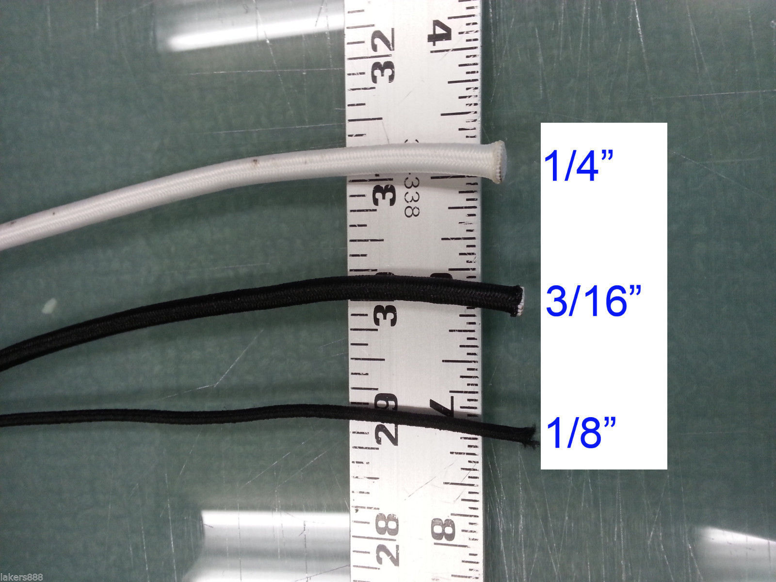 1/4" x Sold By Yard Premium Marine Grade Bungee Shock Stretch Cord UV Black