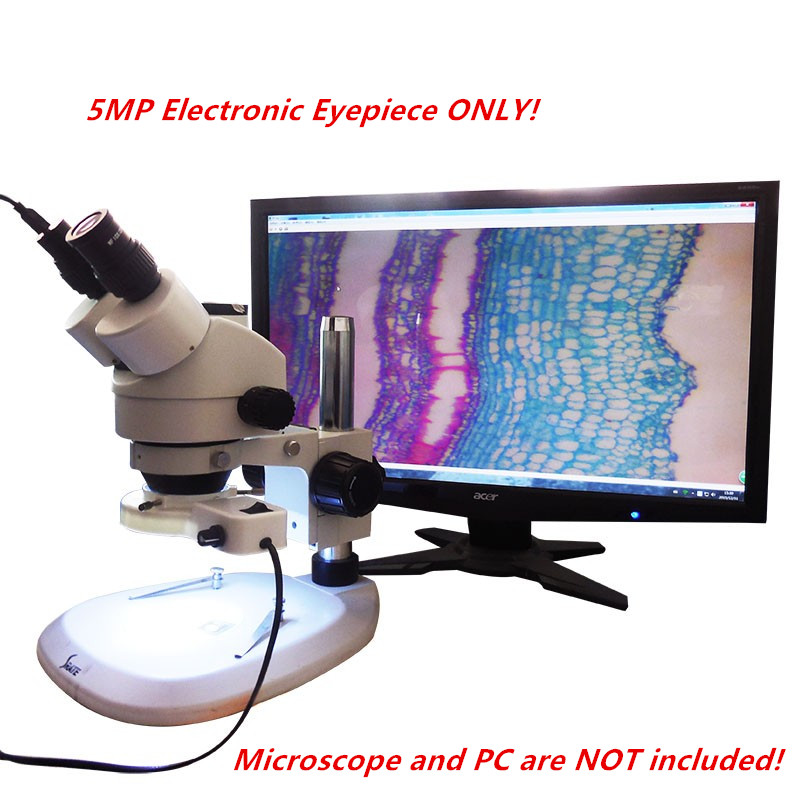 5MP USB Video CCD Camera Stereo Microscope Image Capture Electronic Eyepiece