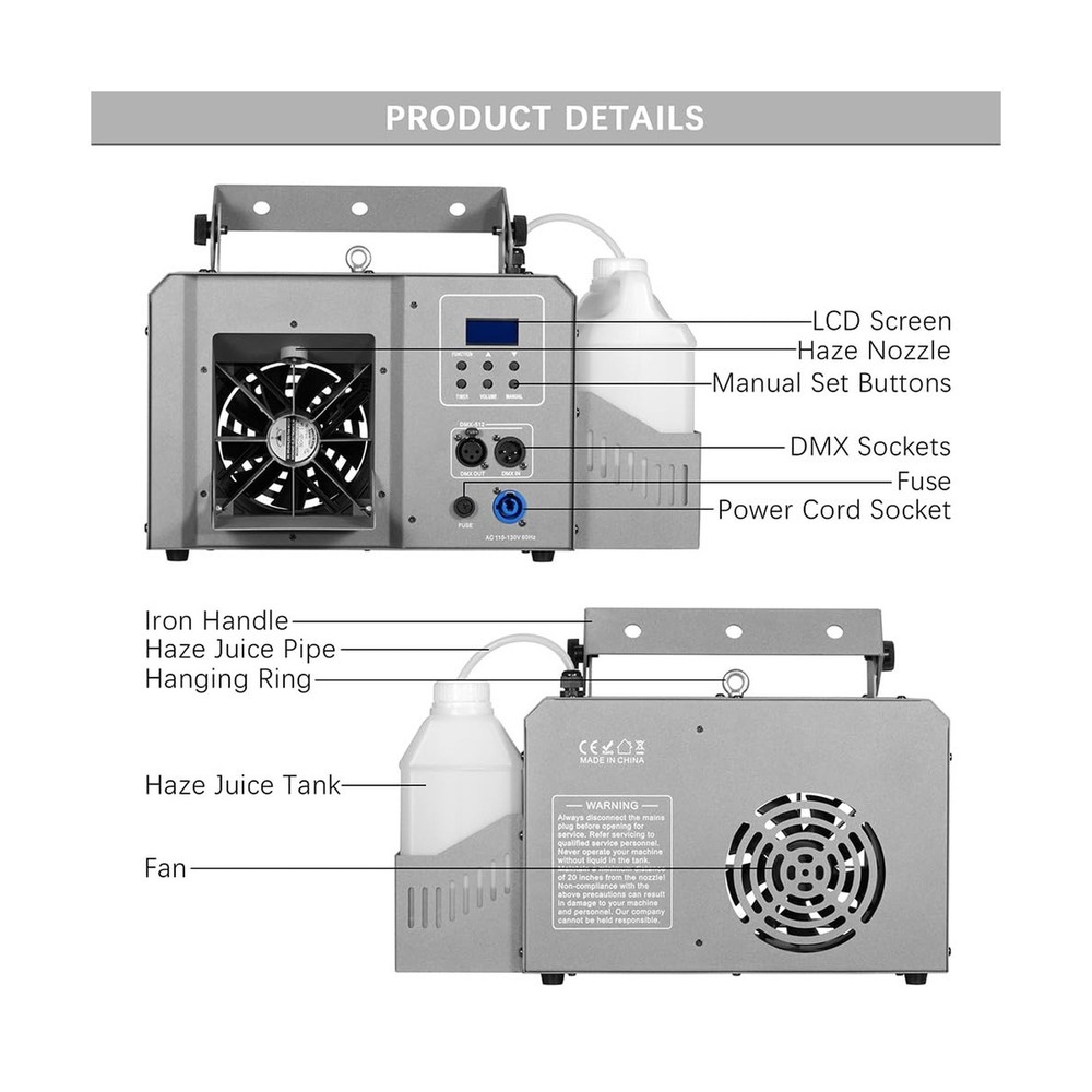Haze Machine 700 Watts with Wireless Remote Timer and DMX, Enhances the Light...