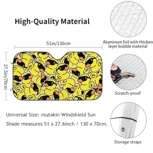 Duck Car Windshield Sunshade Front Window Sun Visor Protector Small Black10