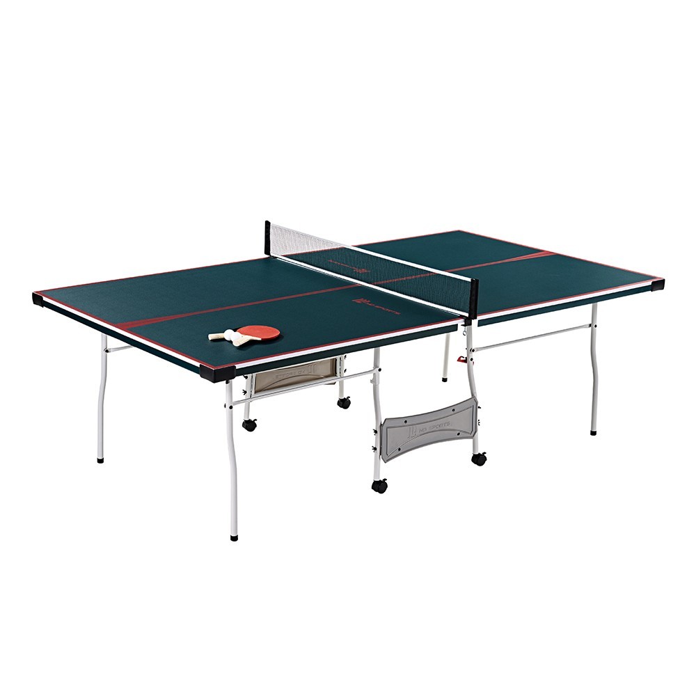 Mid Size Table Tennis Table, Foldable Design with Net, Paddles & Balls - Green