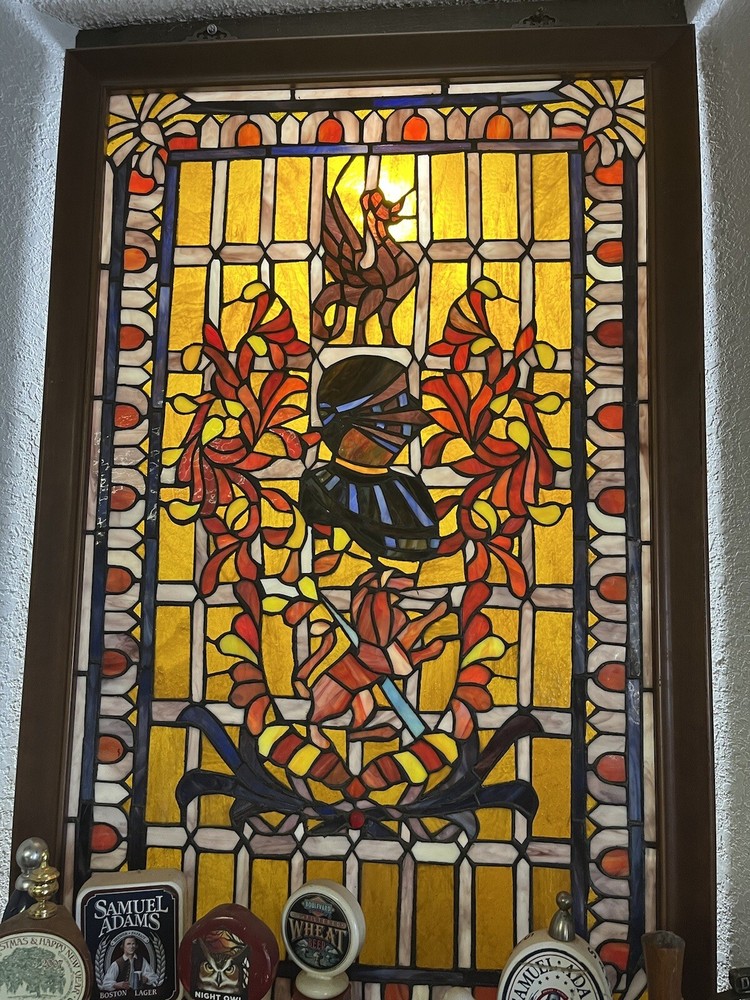 Antique Stained window panel large