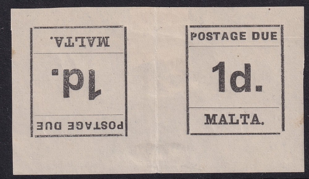 Malta 1925 Postage Due. Sg2a - 1d tete beche - mounted mint