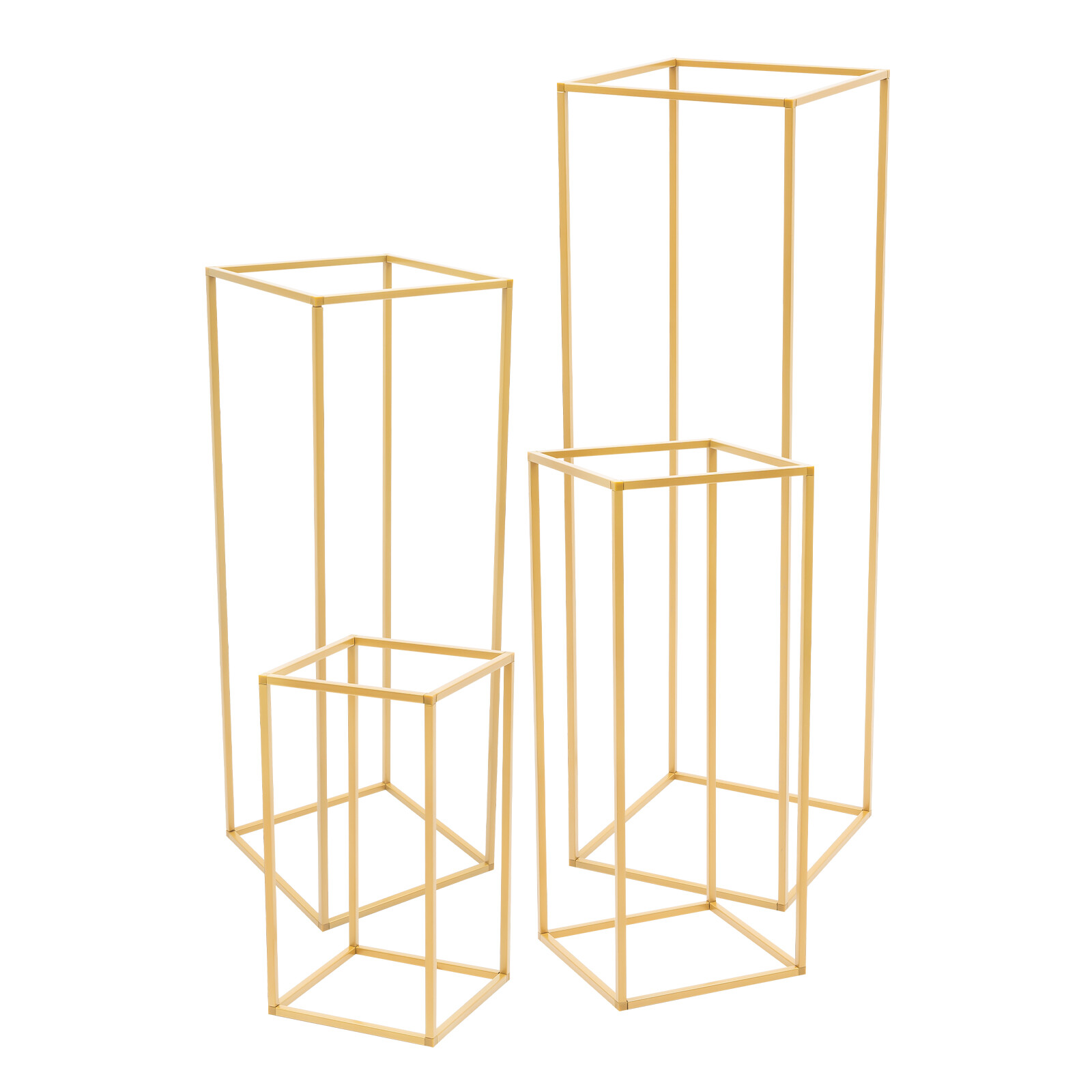 4Pcs Gold Metal Flower Stand Flower Holder Display Shelf For Wedding Party Decor