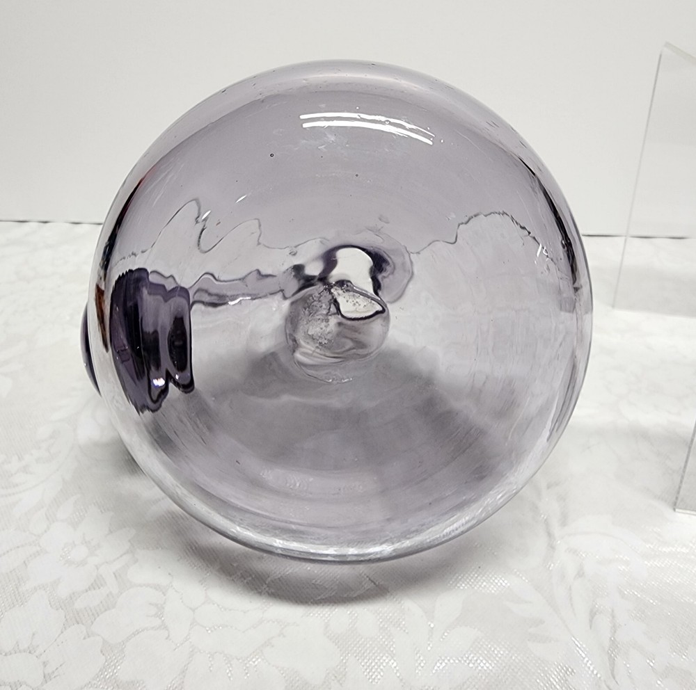 Vintage Hand Blown Optic Purple Glass Pitcher
