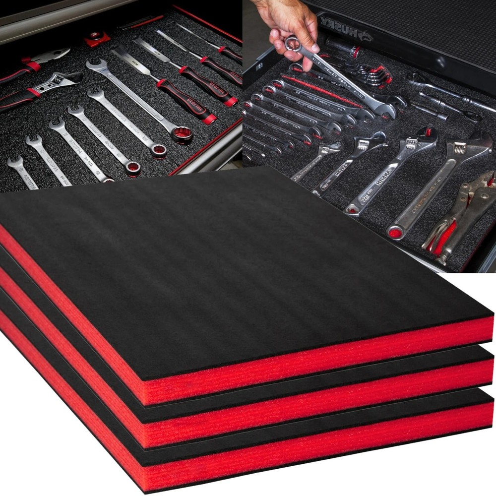 2 Pack Tool Box Foam Inserts Tool Shadow Foam for Toolbox Storage
