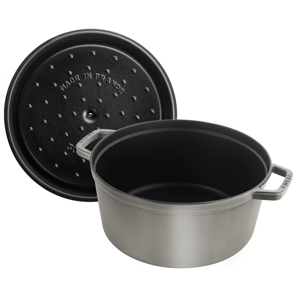 Staub Cast Iron 4-qt Round Cocotte - Graphite Grey