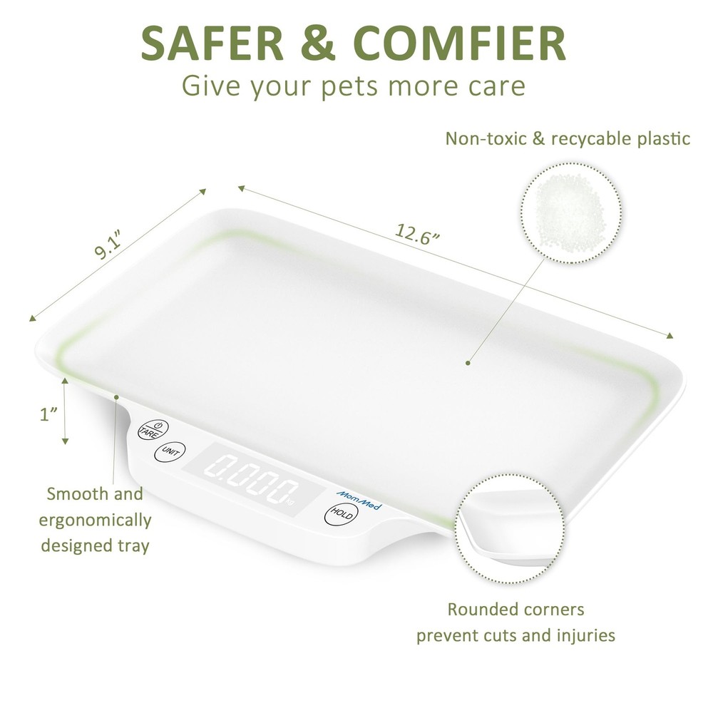 Portable Pet Scale with Hold & Tare Function, Precision Digital Scale for New...
