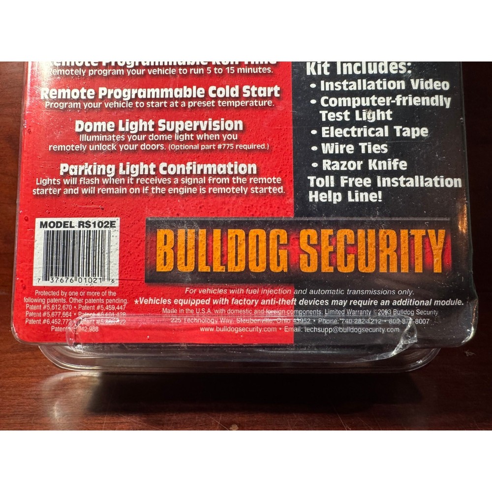 Bulldog Security Extended 800 Ft Range Remote Starter RS102E New Sealed Package