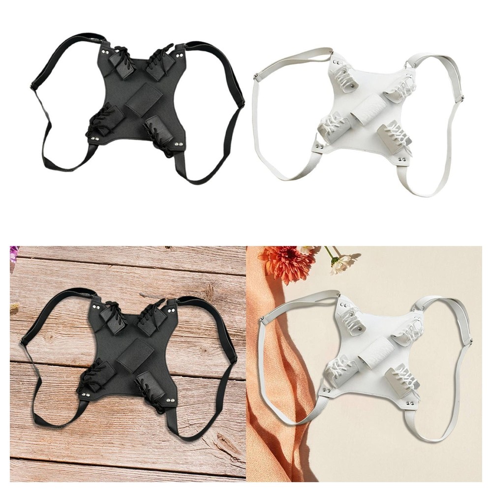 Double Harness PU Leather Costume Accessory Double Samurai