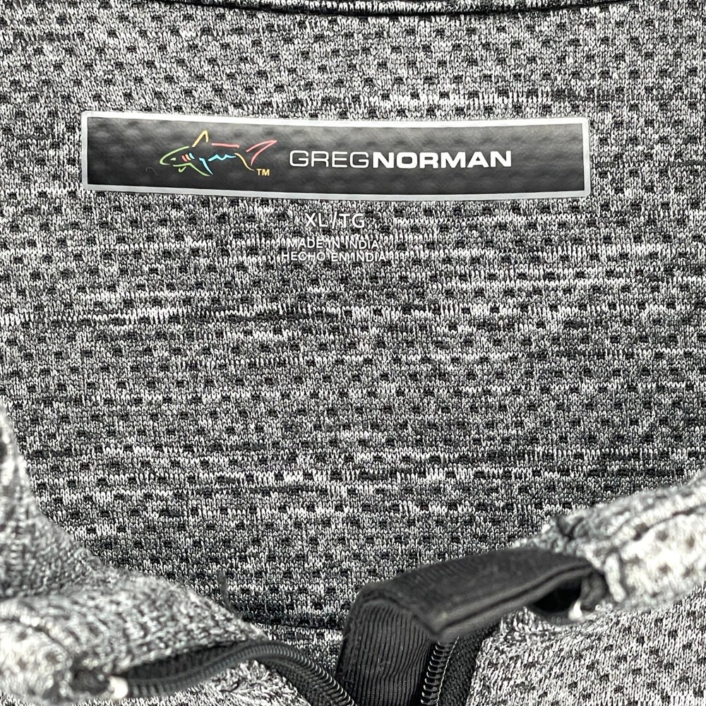Greg Norman Mens XL 1/4 Zip Pullover Sweater Gray Heather Performance Golf