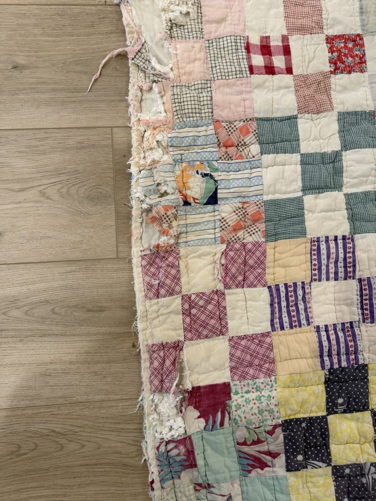Old Vintage Patchwork Quilt 63 X 74