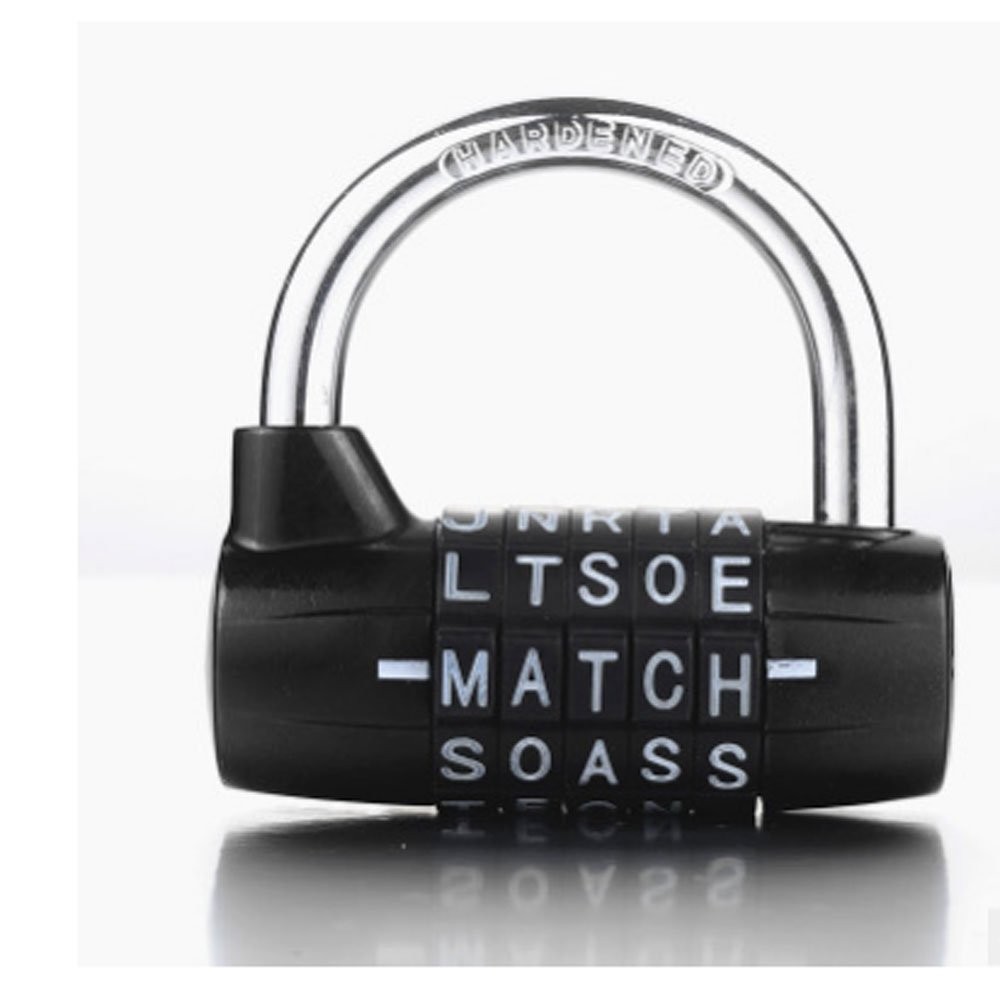 Padlock,combination padlock,5 dial padlock,5 letter lock,5 code padlock,gym l...
