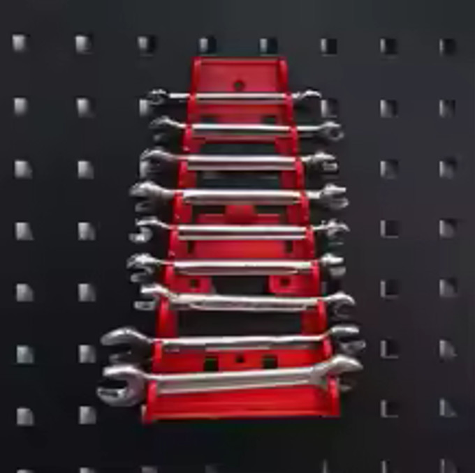 1pc Red Plastic Socket Organizer Tray Tool Storage Holder Rack Case - NEW