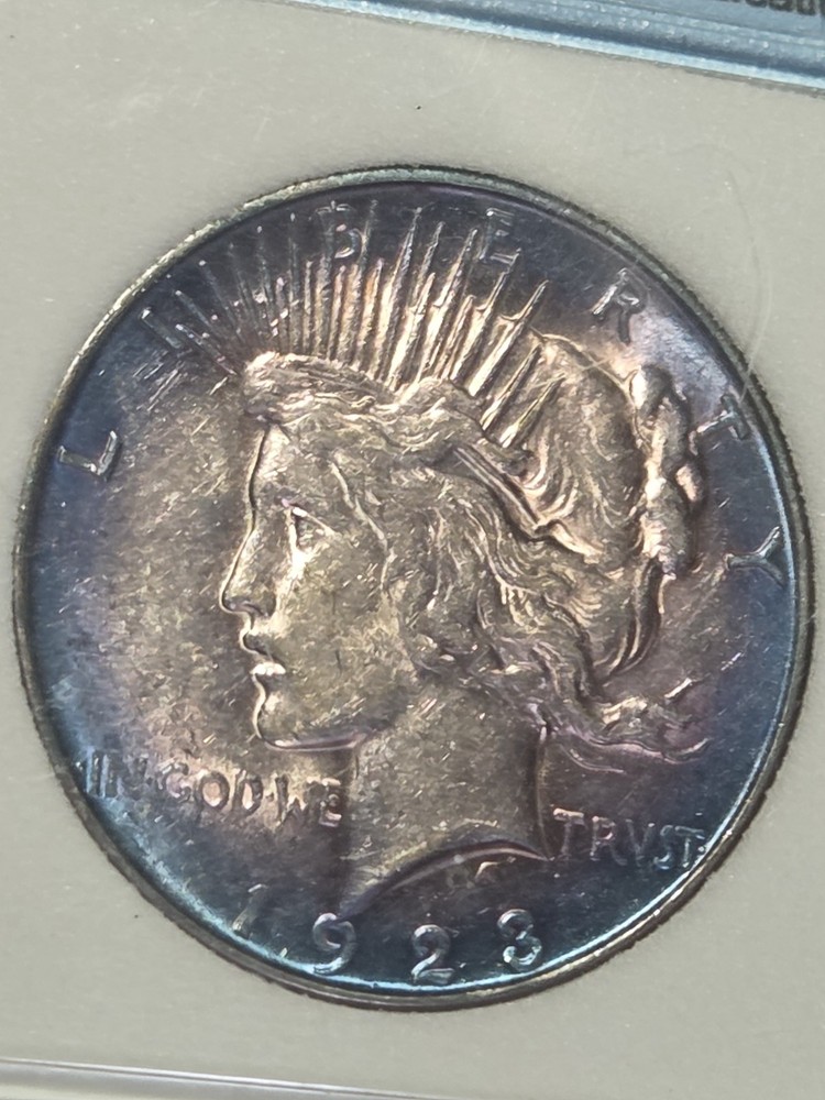 1923D $1 Peace Dollar National Numismatic Certification Toned