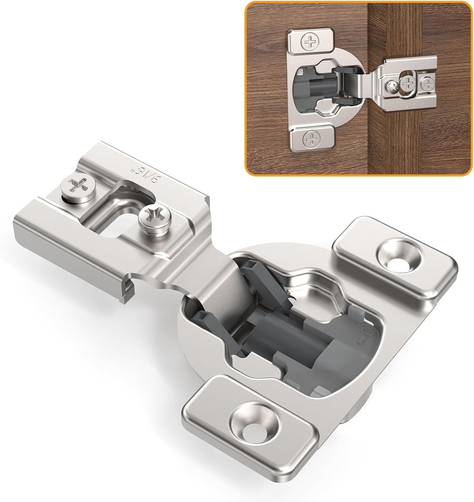 20 Pack Concealed Stainless Steel Hinges 9/16" Overlay Soft Close Adjustable
