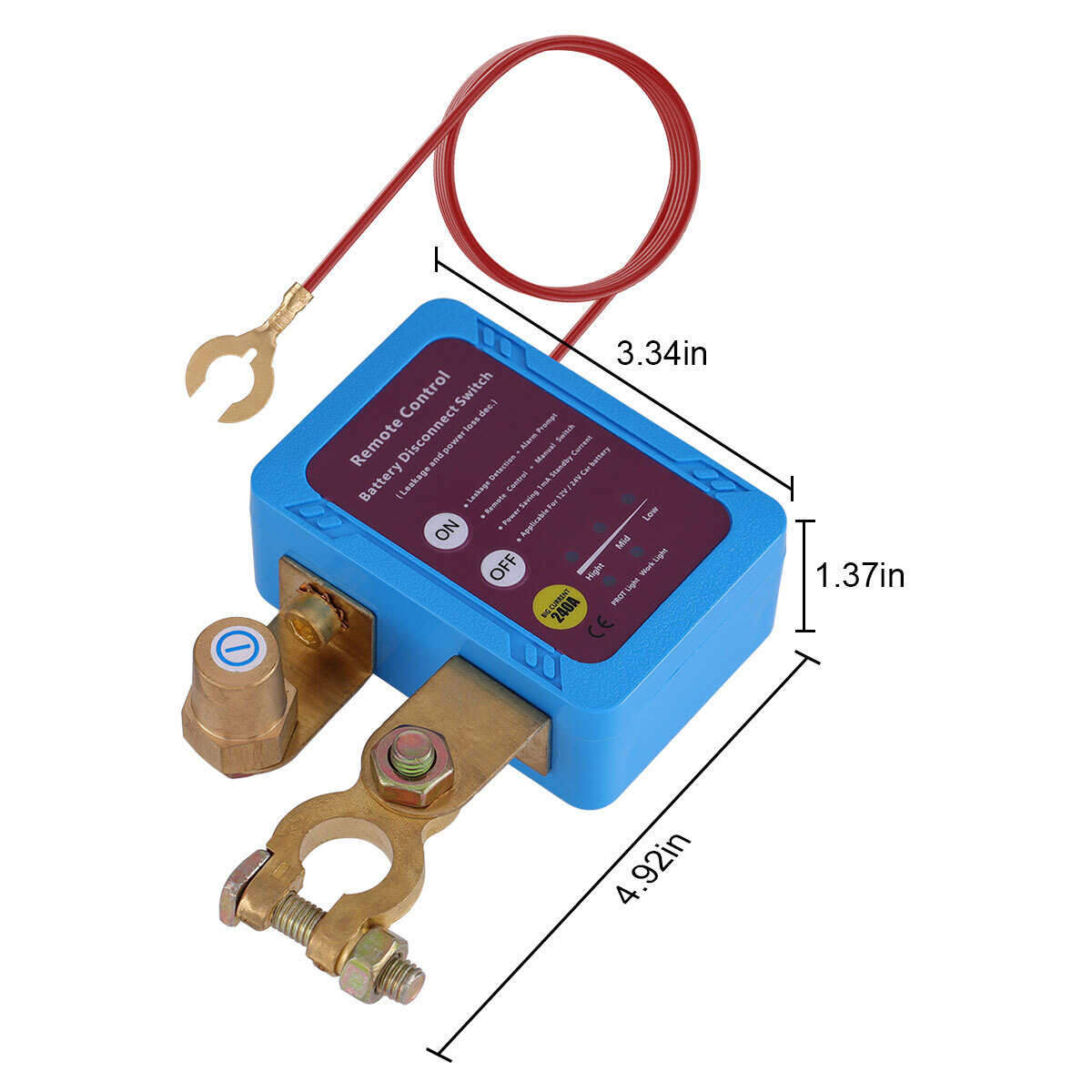 Remote Battery Disconnect Switch 12V 240A Battery Kill Switch for Auto RV ATV