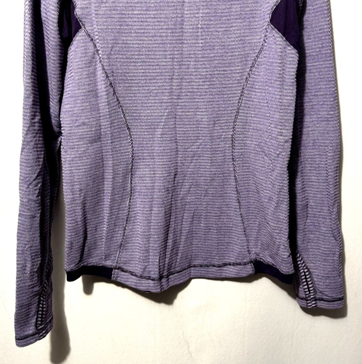 Lululemon Performance Base Layer Running Top Shirt Striped Size M/L Purple