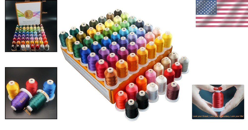 64-Color 1000M Polyester Embroidery Thread Kit