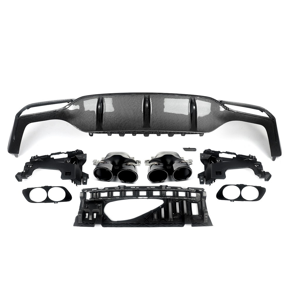 E53 Style Rear Diffuser Lip w/ Exhaust Tips For Benz W213 E300 E43 E53 2016-2020