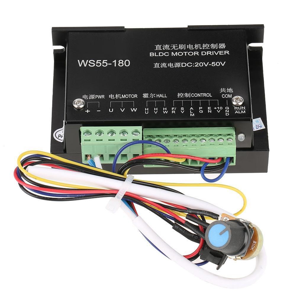 DC 20V-50V WS55-180 CNC Brushless Spindle BLDC Electromotor Driver Controller
