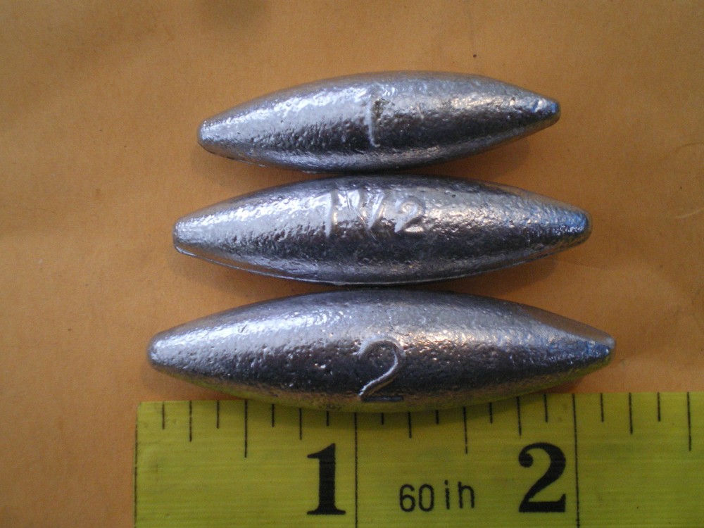 25 SLENDER SHAPE LURE BODIES/SLIP SINKER 1-1/2 OZ. "MAKE SPINNERS"