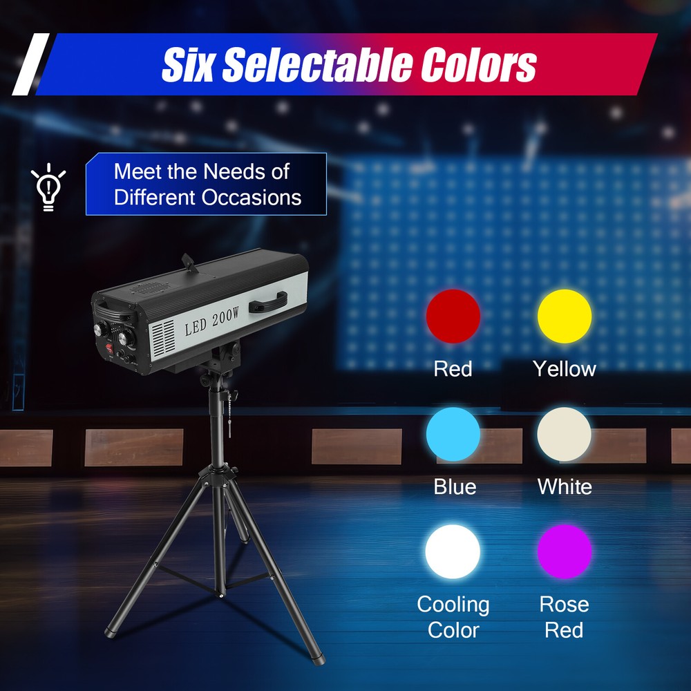 LED Follow Spot Light Manual Control Spotlight Stage Light Adjustable