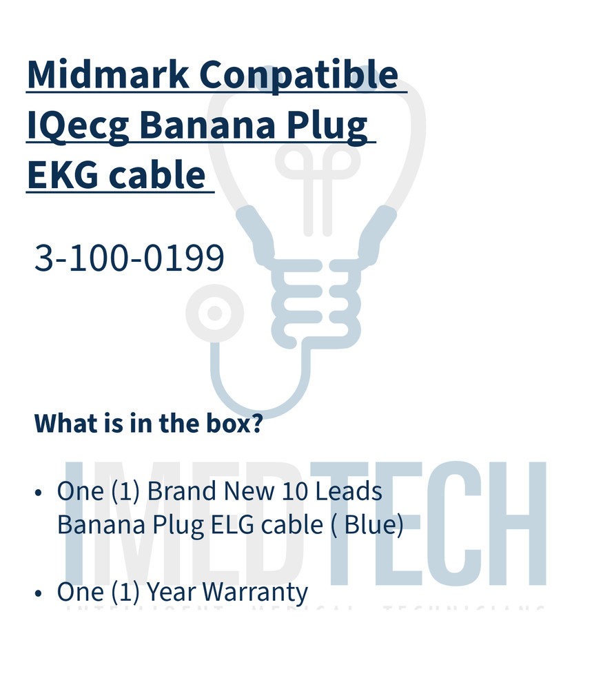 Midmark IQecg 10-Lead ECG Compatible Cable 3-100-0199