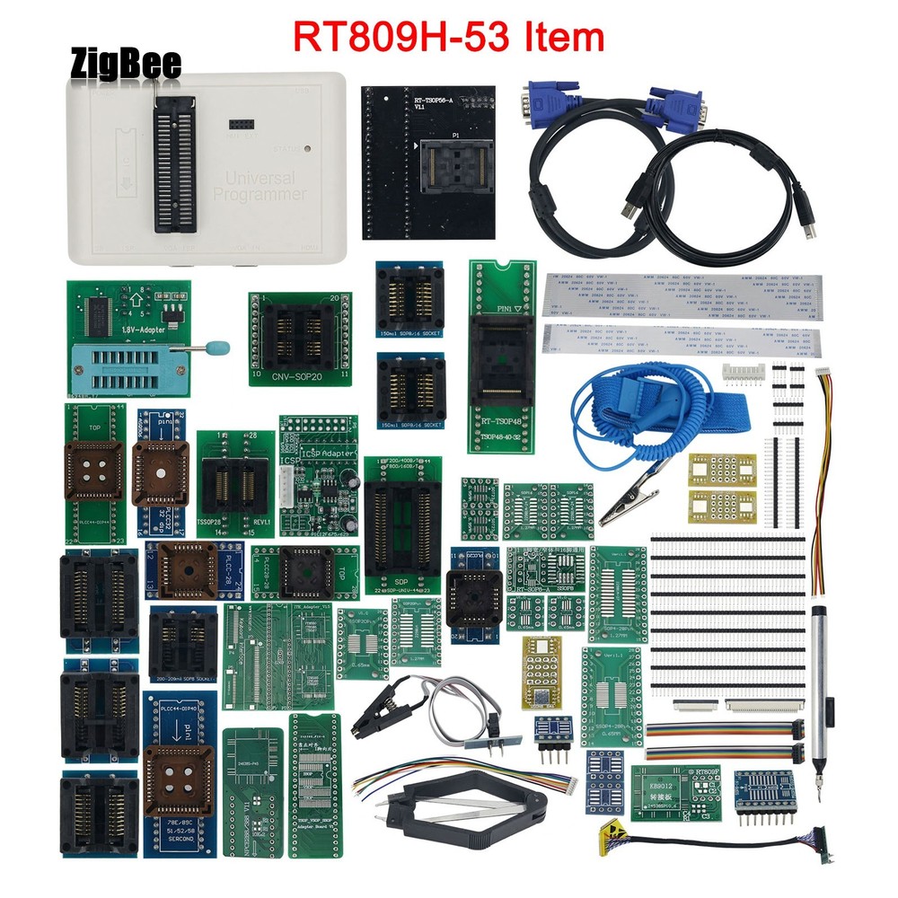RT809H-53 Item Universal IC Programmer EMMC-Nand FLASH Programmer + 53 Items