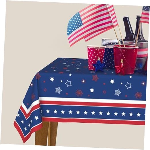 Patriotic Rectangle Tablecloth 60x84 Inch 84" x 60" (Rectangular) Dark Blue