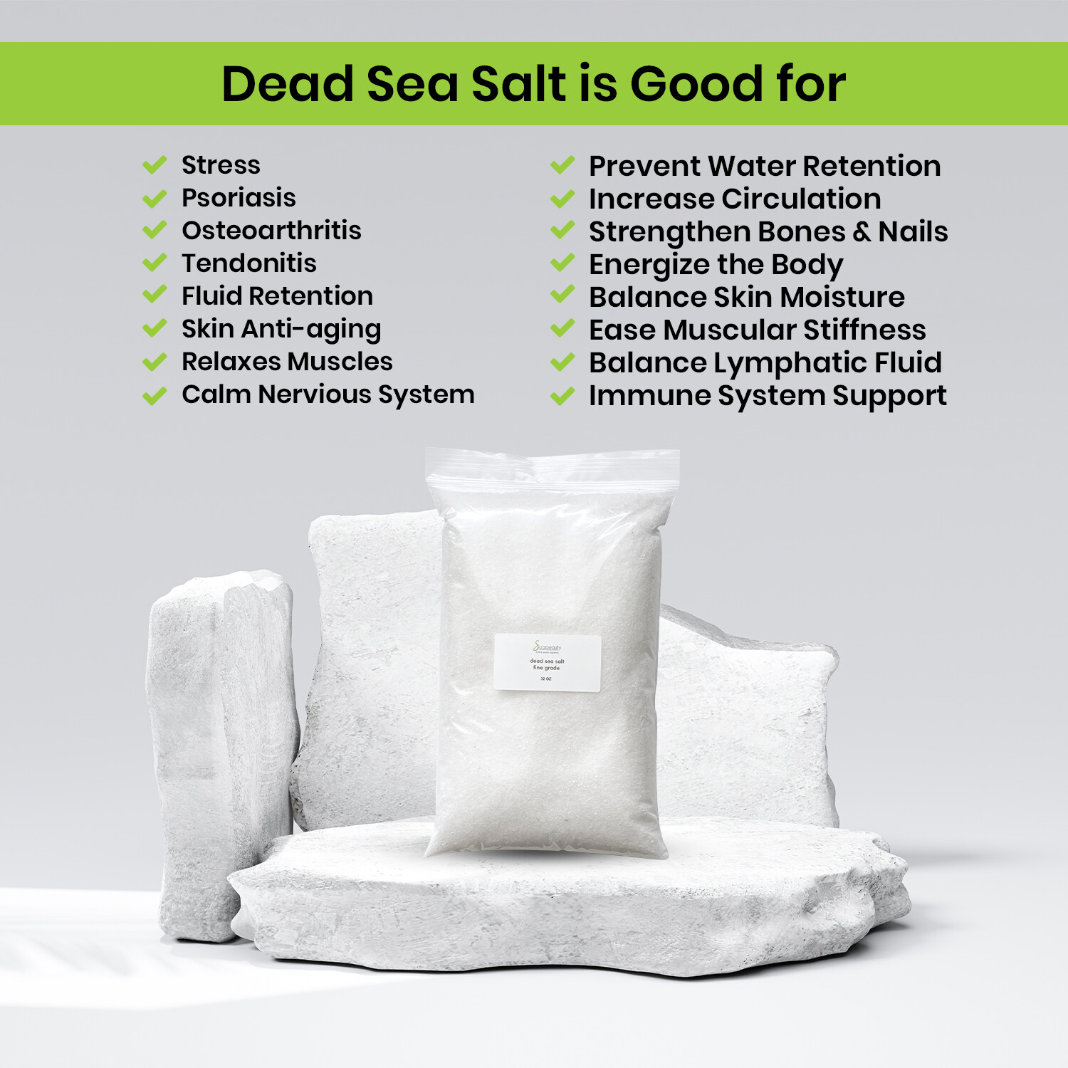DEAD SEA SALT Fine Grain 100% Pure Natural UNSCENTED | Soapeauty