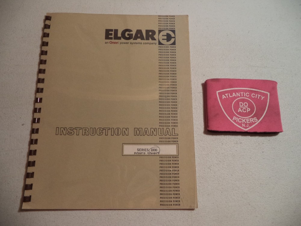 ELGAR SERIES 1000 POWER SOURCE INSTRUCTION MANUAL