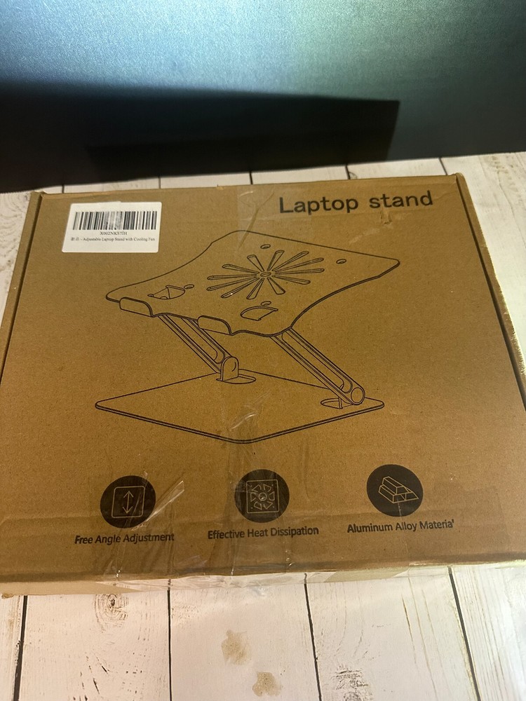Adjustable Laptop Stand with Cooling Fan, Aluminium Alloy Multi-Angle Computer H