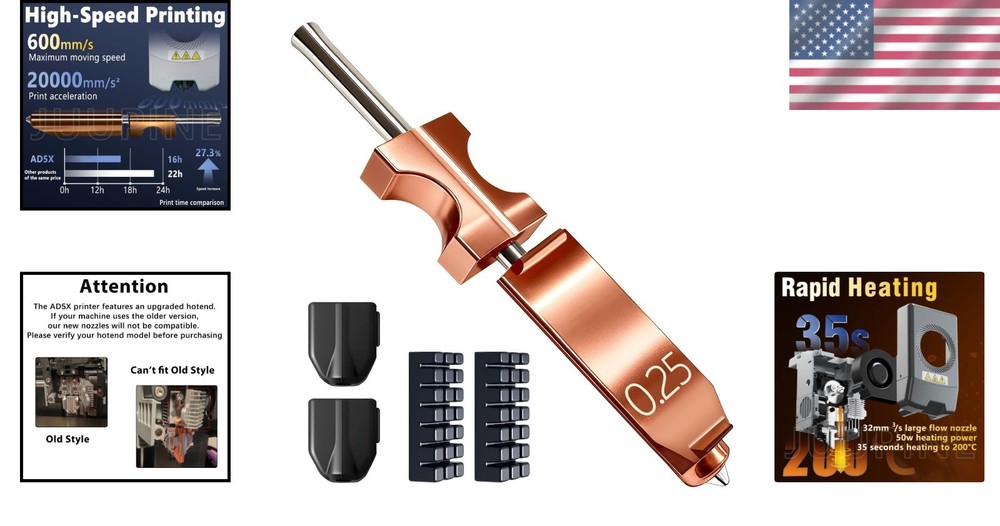 Flashforge AD5X Upgraded Hotend Kit - Efficient 3s Install & 550°C Performance