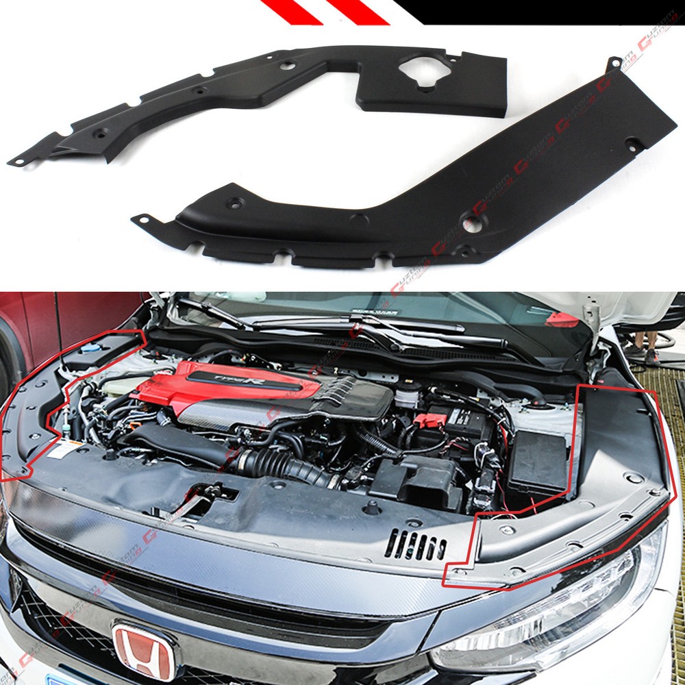 FOR 16-2021 10TH GEN HONDA CIVIC ENGINE BAY SIDE PANEL COVERS PAIR- LONG VERSION