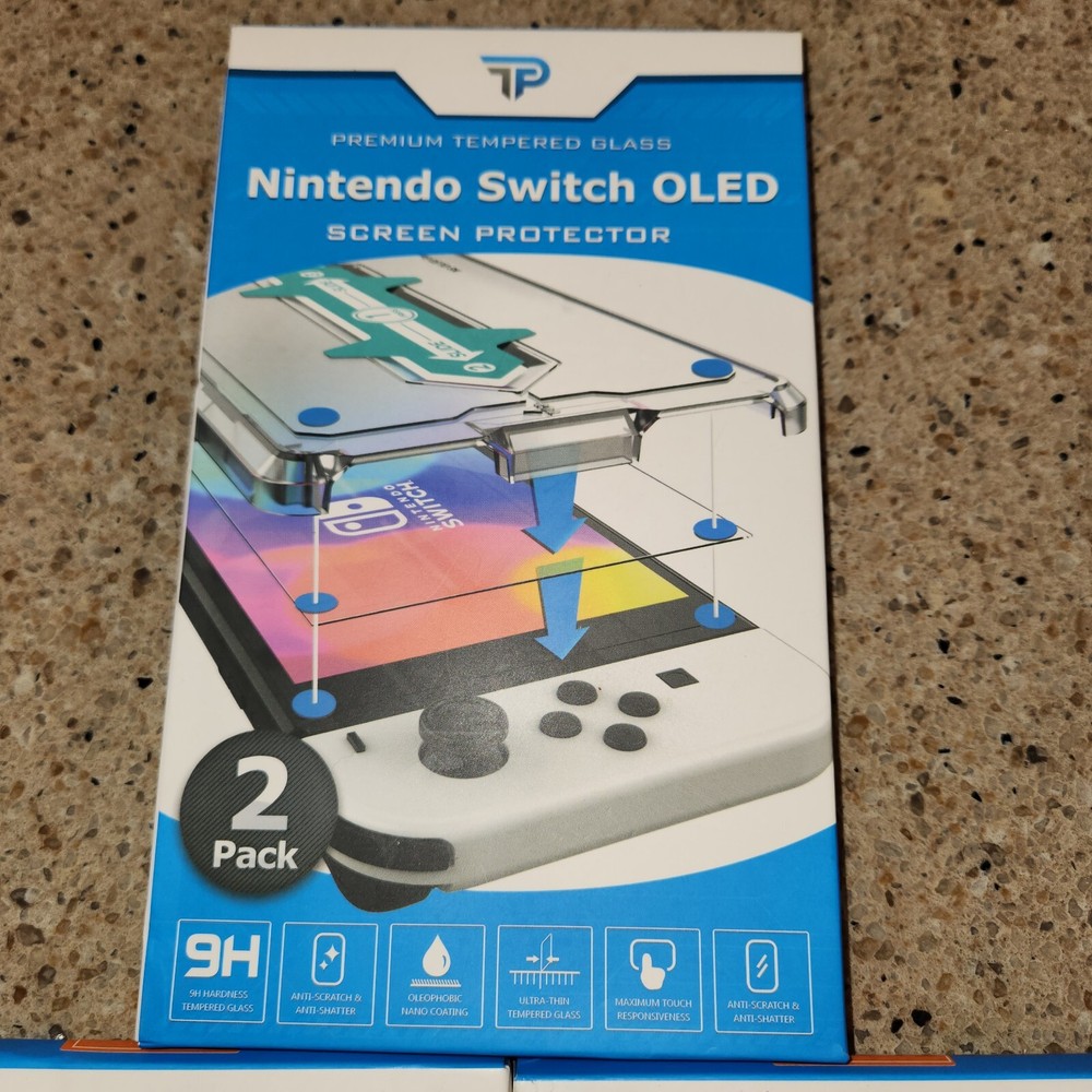 3 2-Pack New Nintendo Switch OLED 9H Hardness HD Tempered Glass Screen Protector