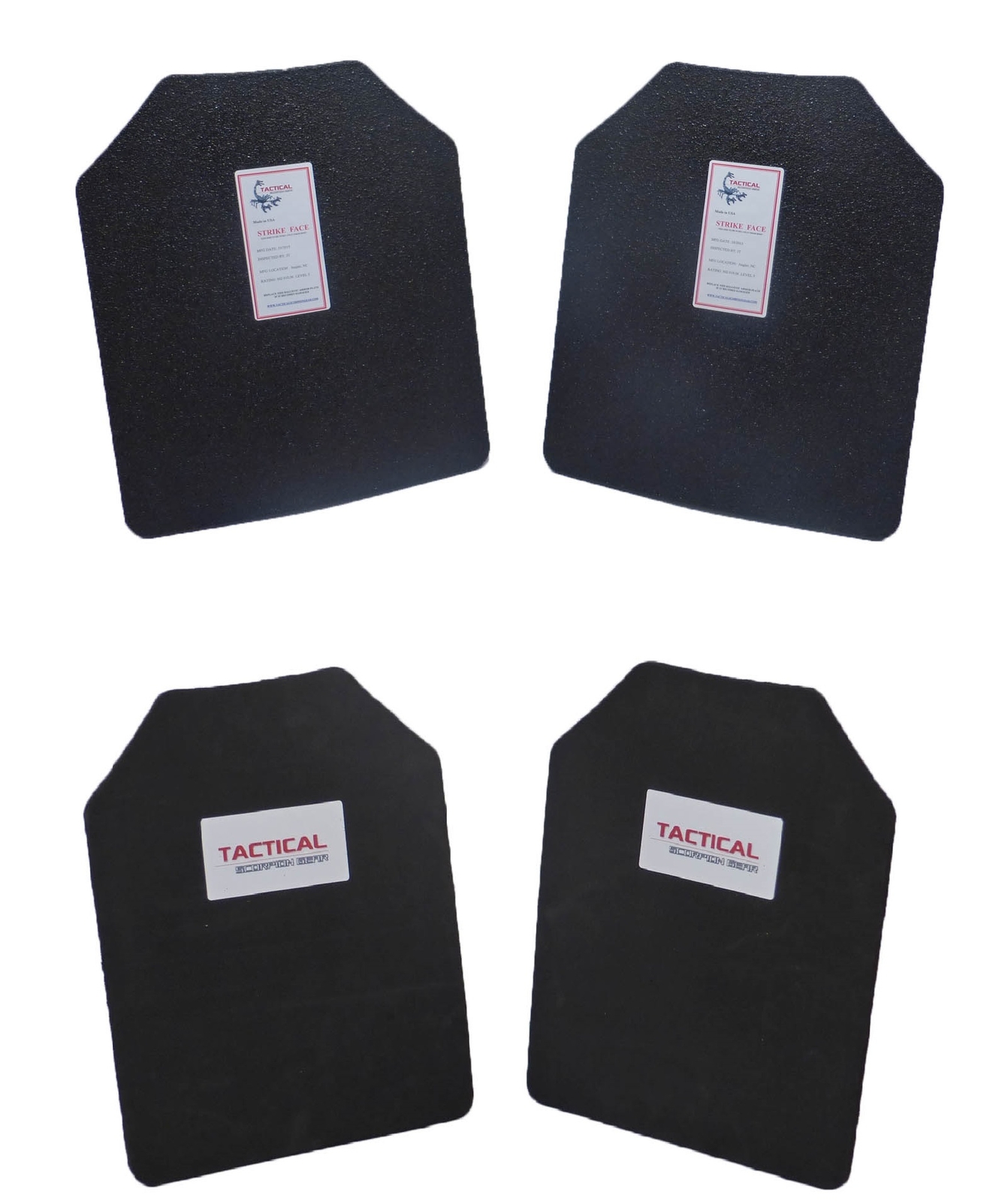 Scorpion Pair Level III AR500 Steel Body Armor Two 11 x 14 Plates + Trauma Pads